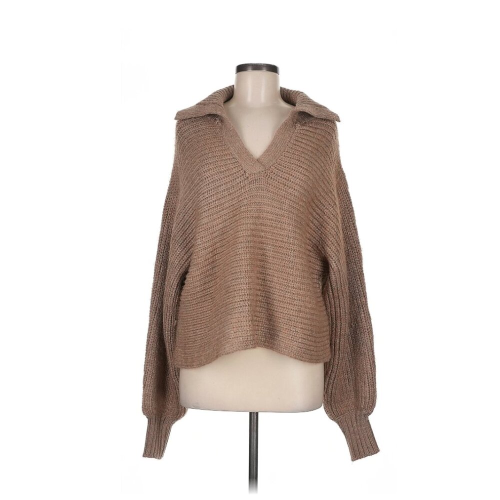 House of Harlow Chunky Knit Sweater Beige Tan Slouchy Boho M